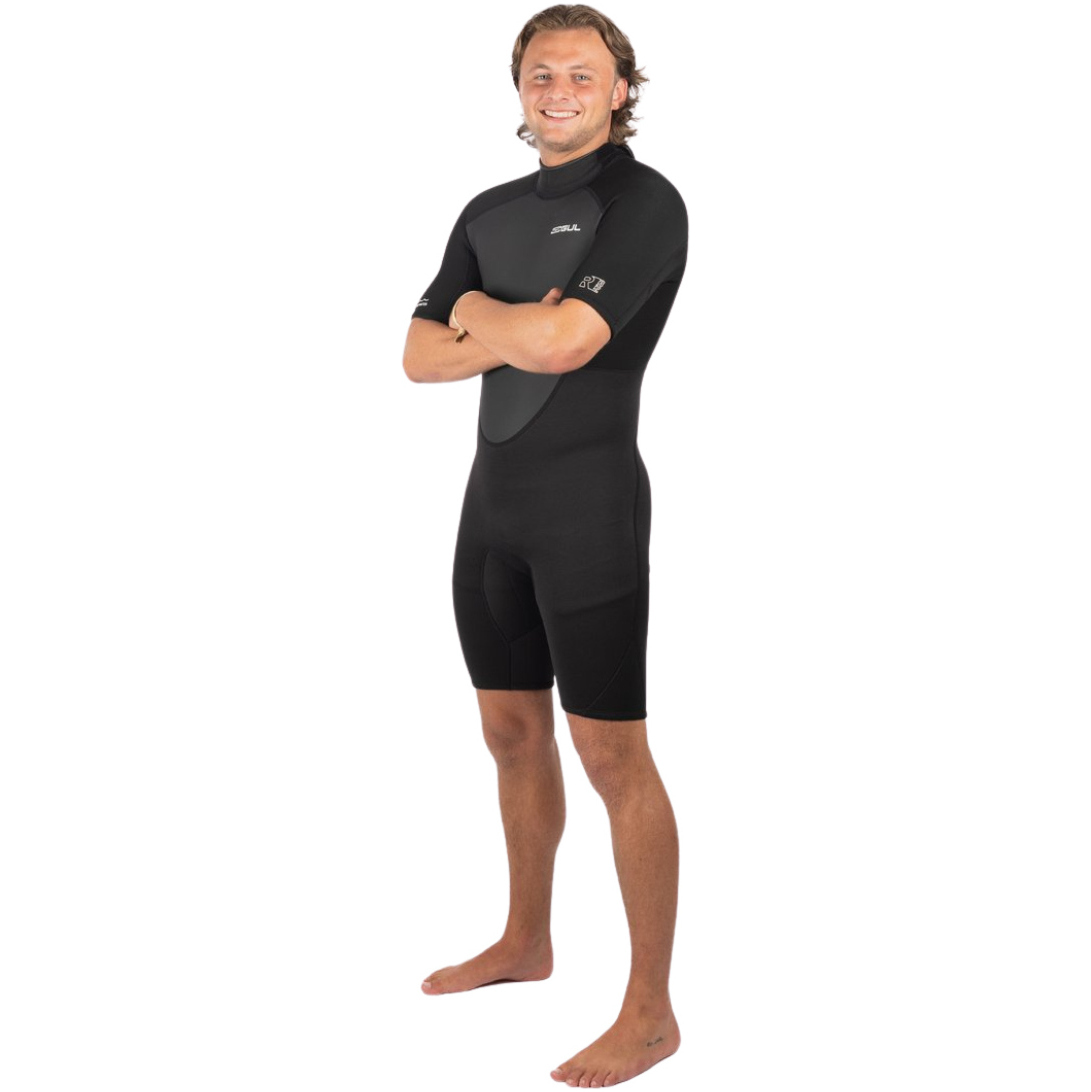 2025 Gul Mens Response 3/2mm Back Zip Shorty Wetsuit RE3319-C1 - Black